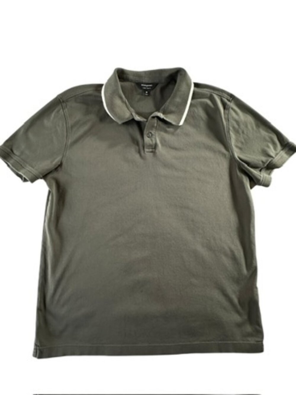 Banana Republic Luxe Touch Polo Shirt Mens Medium Yosemite Green Tipped Collar